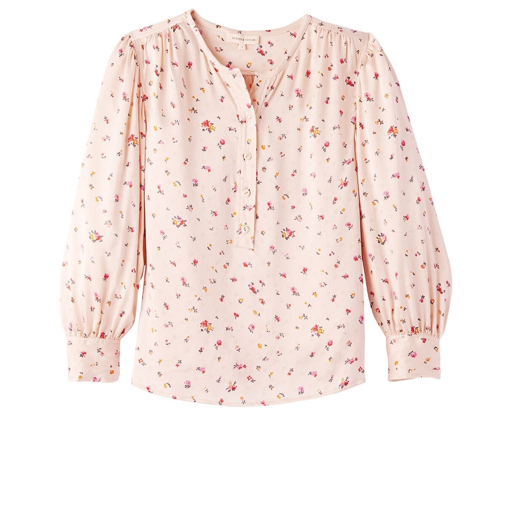 ✨ 2X HOST PICK ✨ 🌸 LIKE NEW - Rebecca Taylor Ballet Pink Floral Silk Blouse 🌸